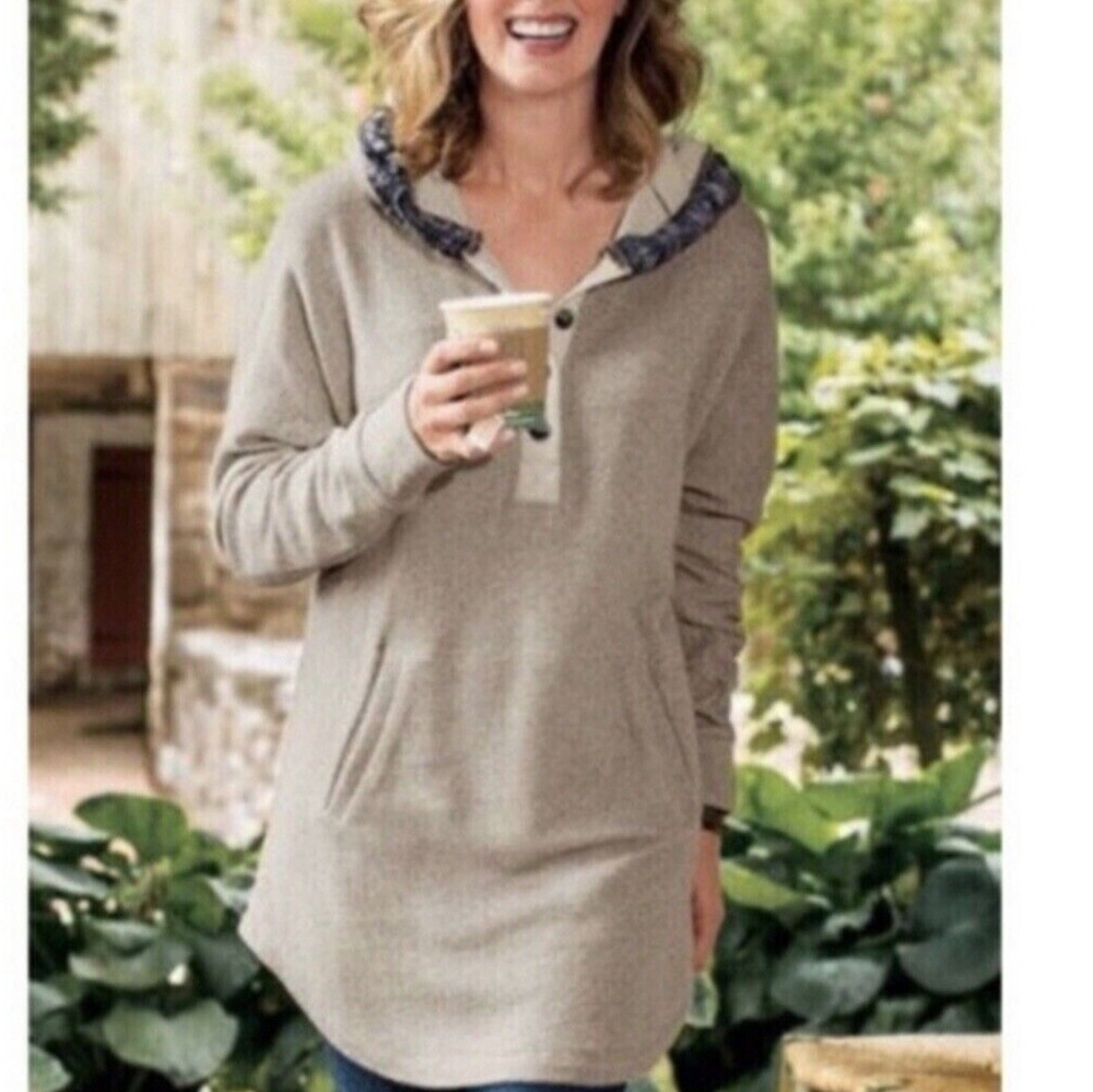 Soft Surroundings Cabin Cuddle Up Hoodie Size Large